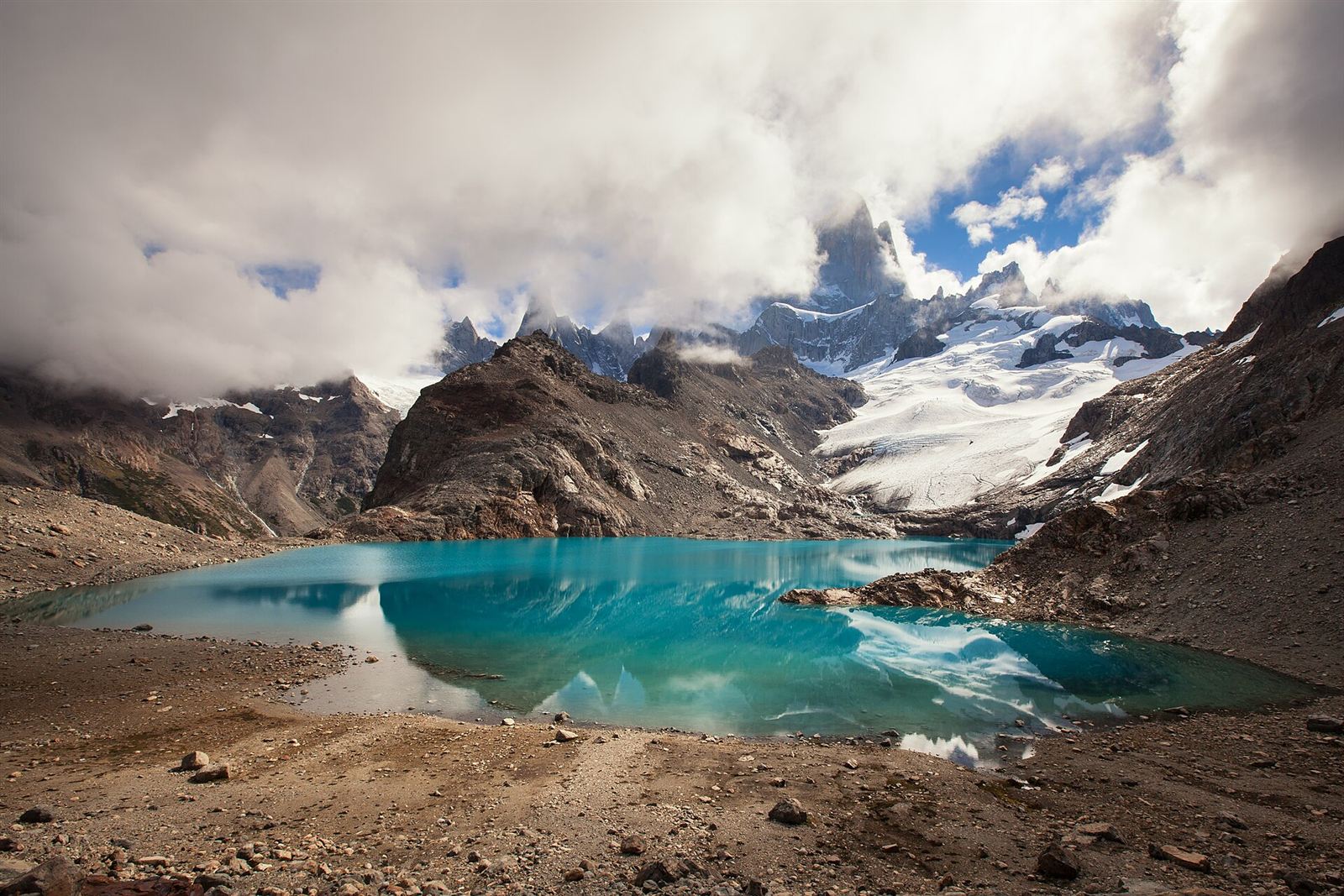 A Laguna de los Tres, com o Monte Fitz Roy ao fundo